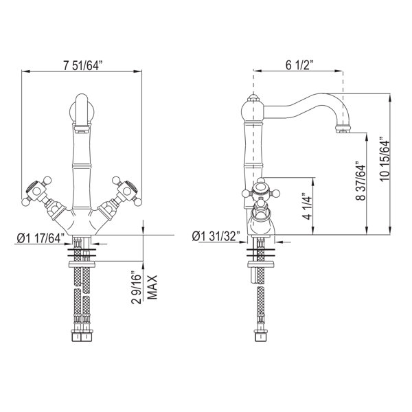 Rohl Acqui® Column Spout 2Handle Bar/Food Prep Faucet with Five Spoke Cross Handles Wayfair